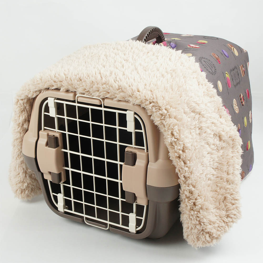 あったか３WAY キャリーカバーブランケット マカロンチョコ ＜マルチ幅＞ Sサイズ（トグルボタン付き）