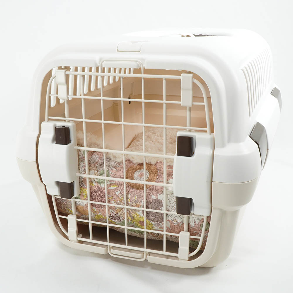 【限定品】あごのせ縁無しクッション リバティプリント スモールスザンナ アイボリーファー Sサイズ