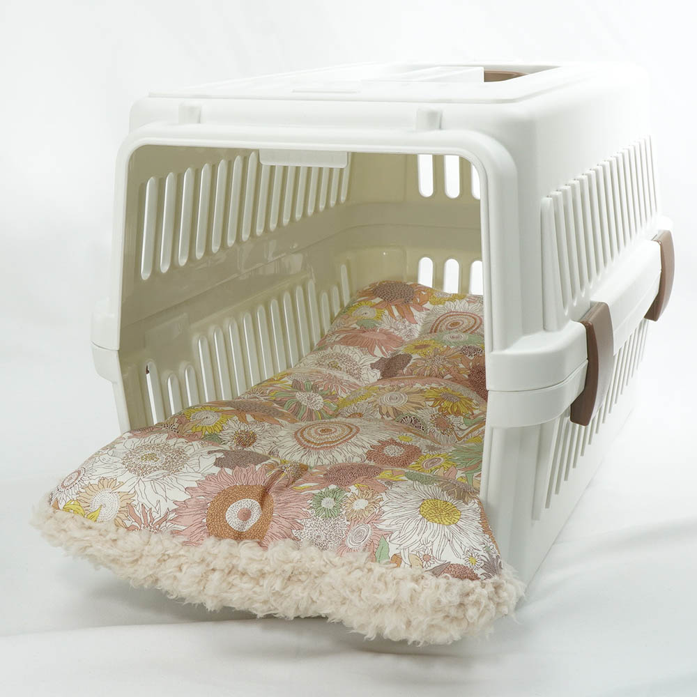 【限定品】あごのせ縁無しクッション リバティプリント スモールスザンナ アイボリーファー Sサイズ