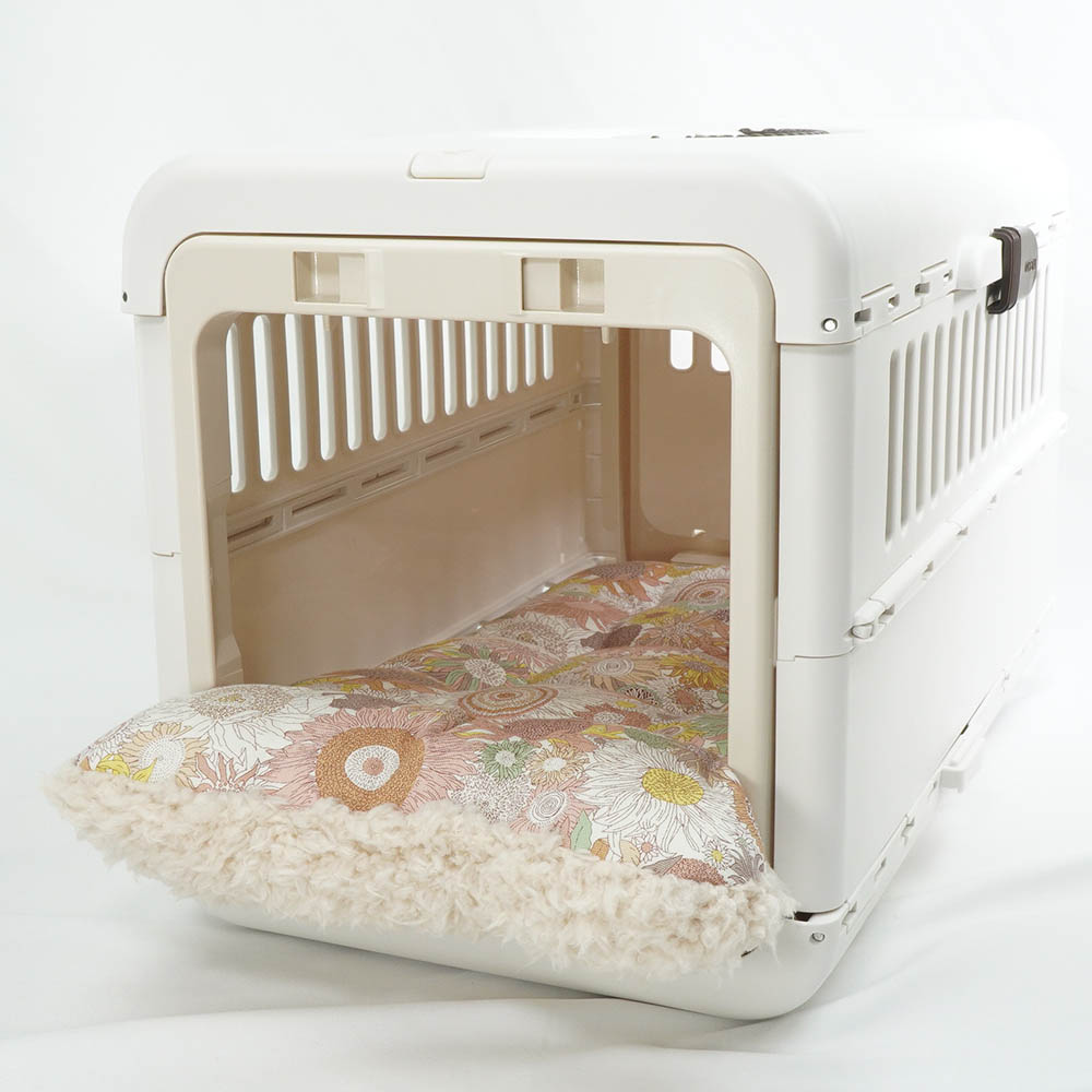 【限定品】あごのせ縁無しクッション リバティプリント スモールスザンナ アイボリーファー Sサイズ