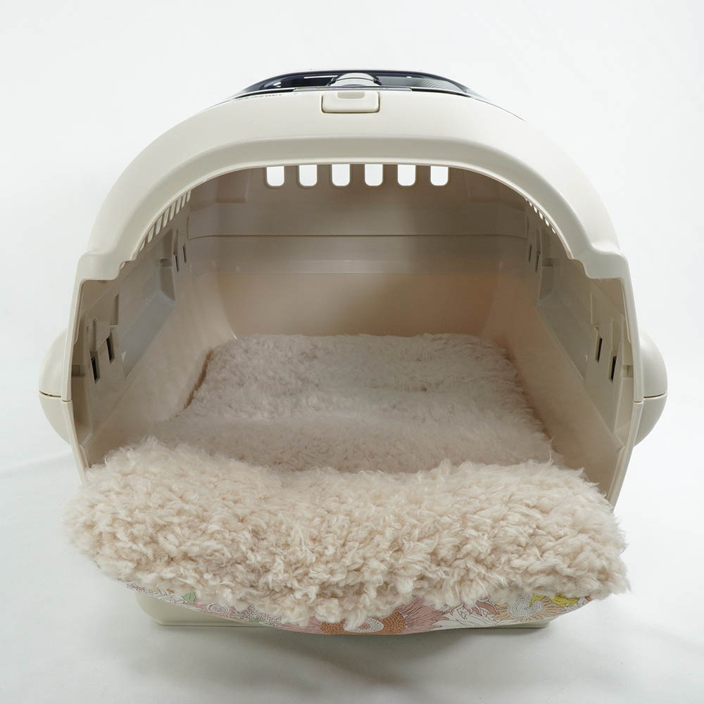 【限定品】あごのせ縁無しクッション リバティプリント スモールスザンナ アイボリーファー Sサイズ