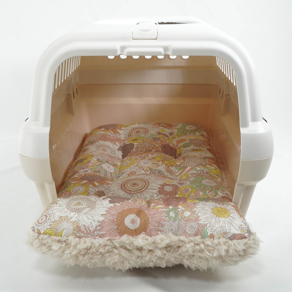 【限定品】あごのせ縁無しクッション リバティプリント スモールスザンナ アイボリーファー Sサイズ