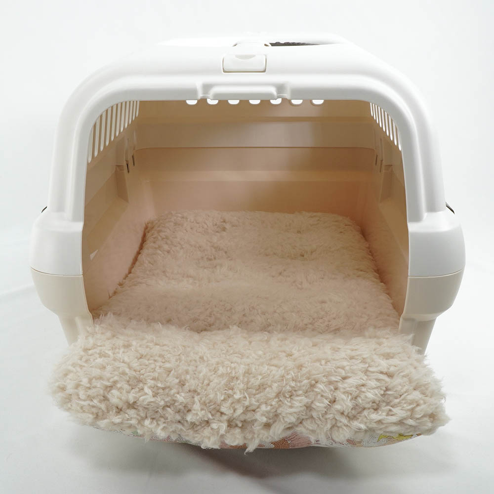 【限定品】あごのせ縁無しクッション リバティプリント スモールスザンナ アイボリーファー Sサイズ