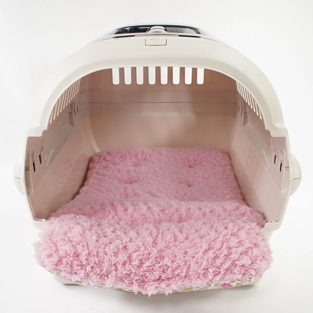 あごのせ縁無しクッション/クレートクッション リバティプリント Betsy ピンクファー Mサイズ