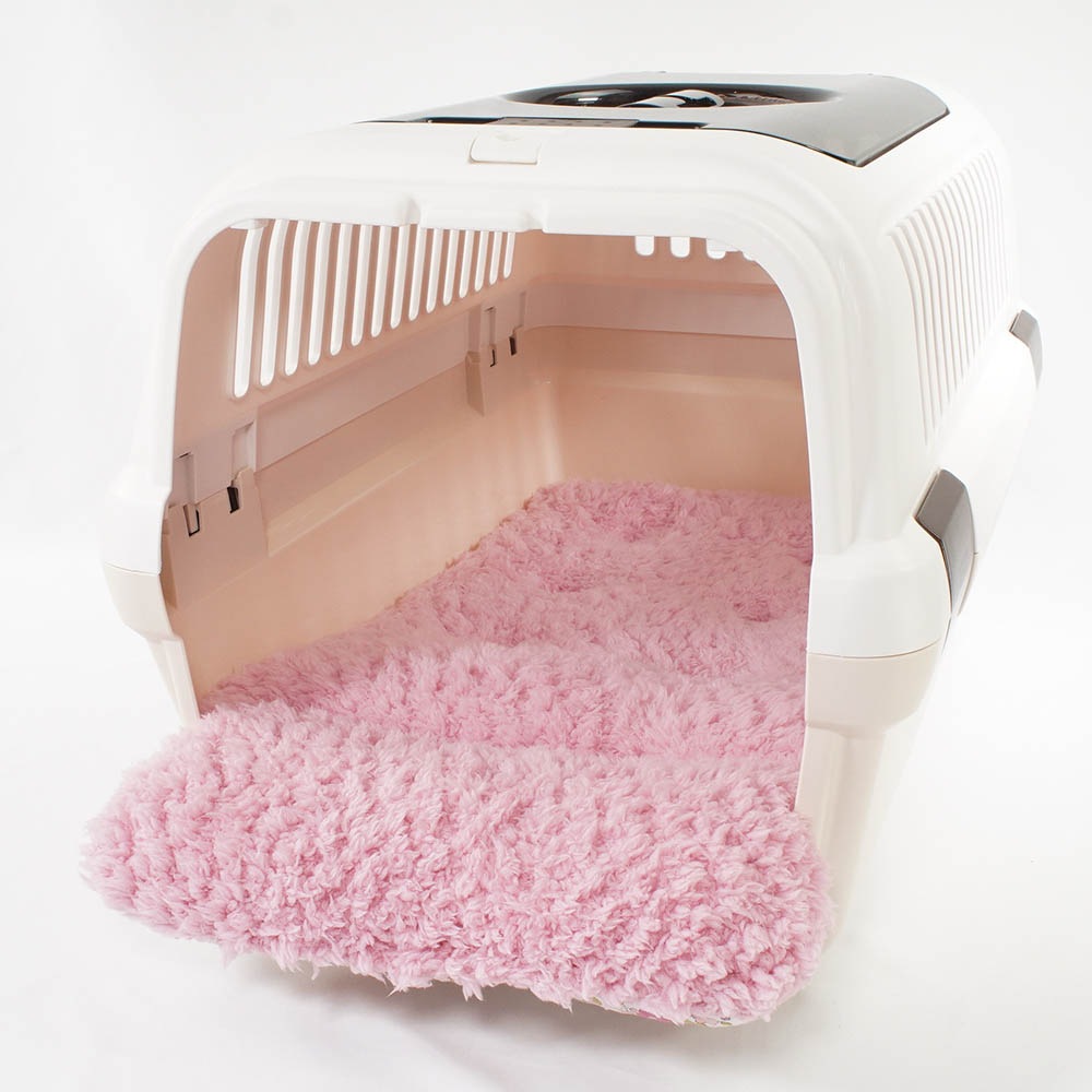 あごのせ縁無しクッション/クレートクッション リバティプリント Betsy ピンクファー Mサイズ