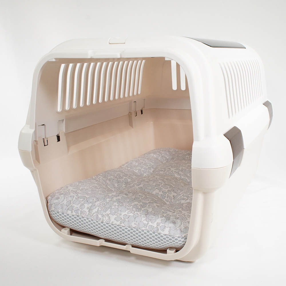 【500円OFF】DOME3レギュラー用クッションセット 夏用ぷくぷく あごのせクッション＋夏用縁無しクッションベッド Mサイズ 東洋紡iCOLD 接触冷感 リバティプリント Betsy グレー