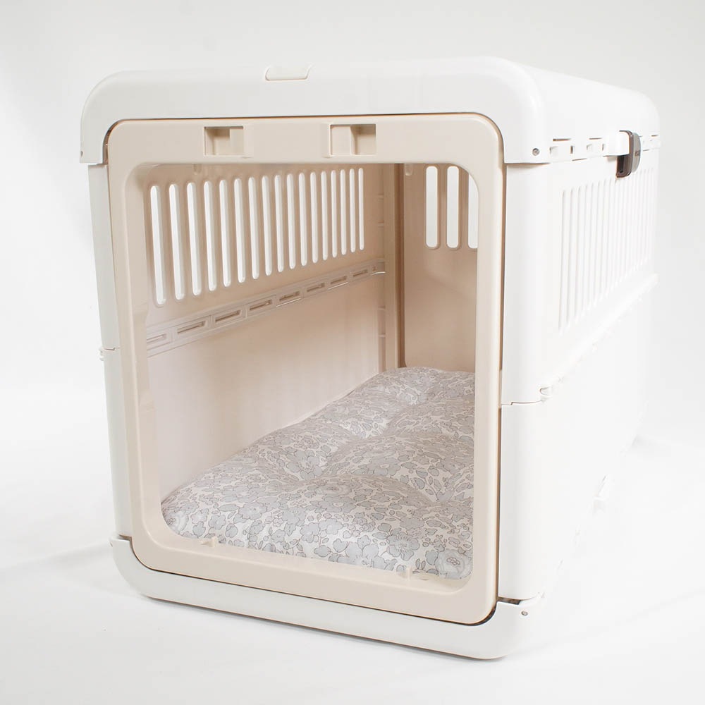 【500円OFF】DOME3レギュラー用クッションセット 夏用ぷくぷく あごのせクッション＋夏用縁無しクッションベッド Mサイズ 東洋紡iCOLD 接触冷感 リバティプリント Betsy グレー