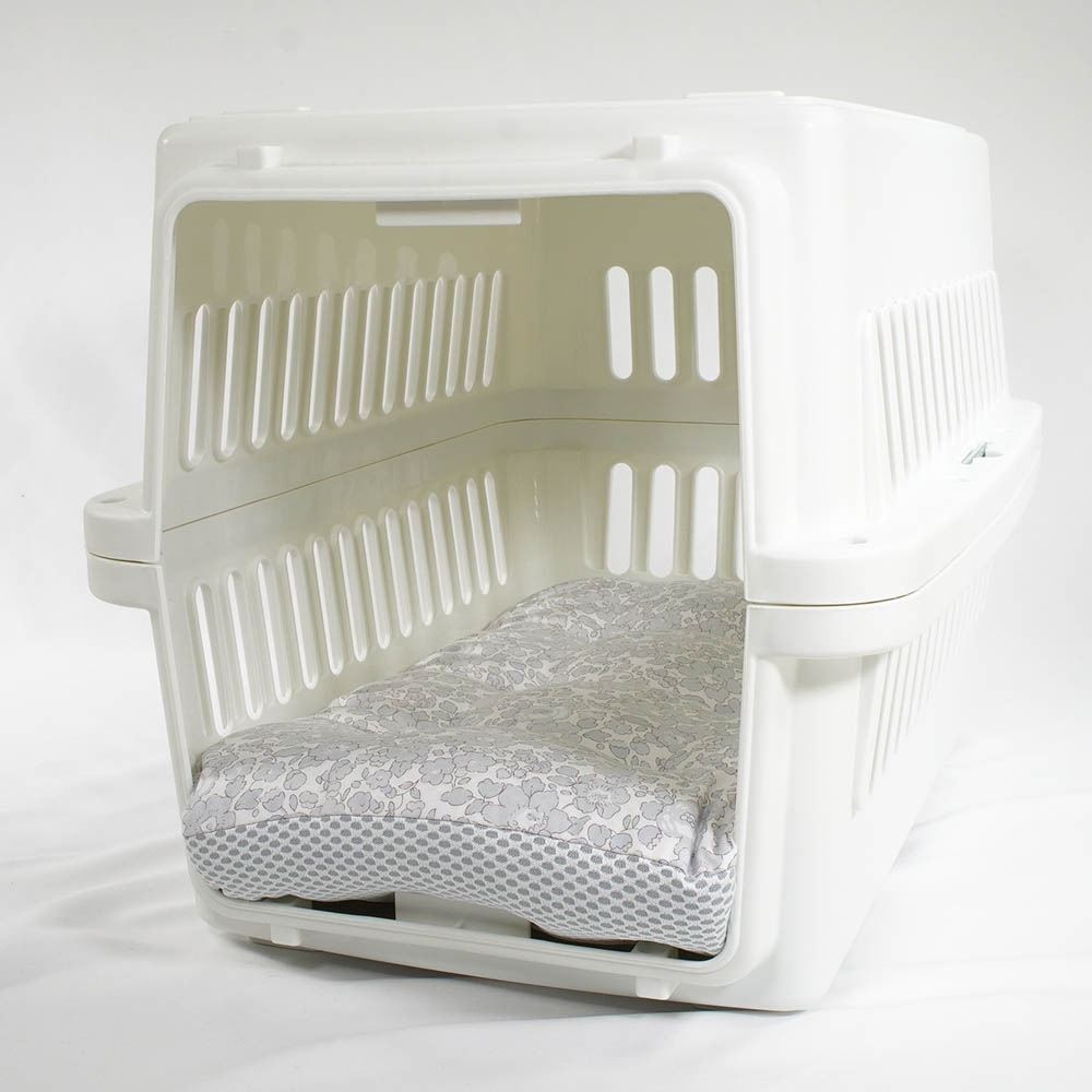 【500円OFF】DOME3レギュラー用クッションセット 夏用ぷくぷく あごのせクッション＋夏用縁無しクッションベッド Mサイズ 東洋紡iCOLD 接触冷感 リバティプリント Betsy グレー
