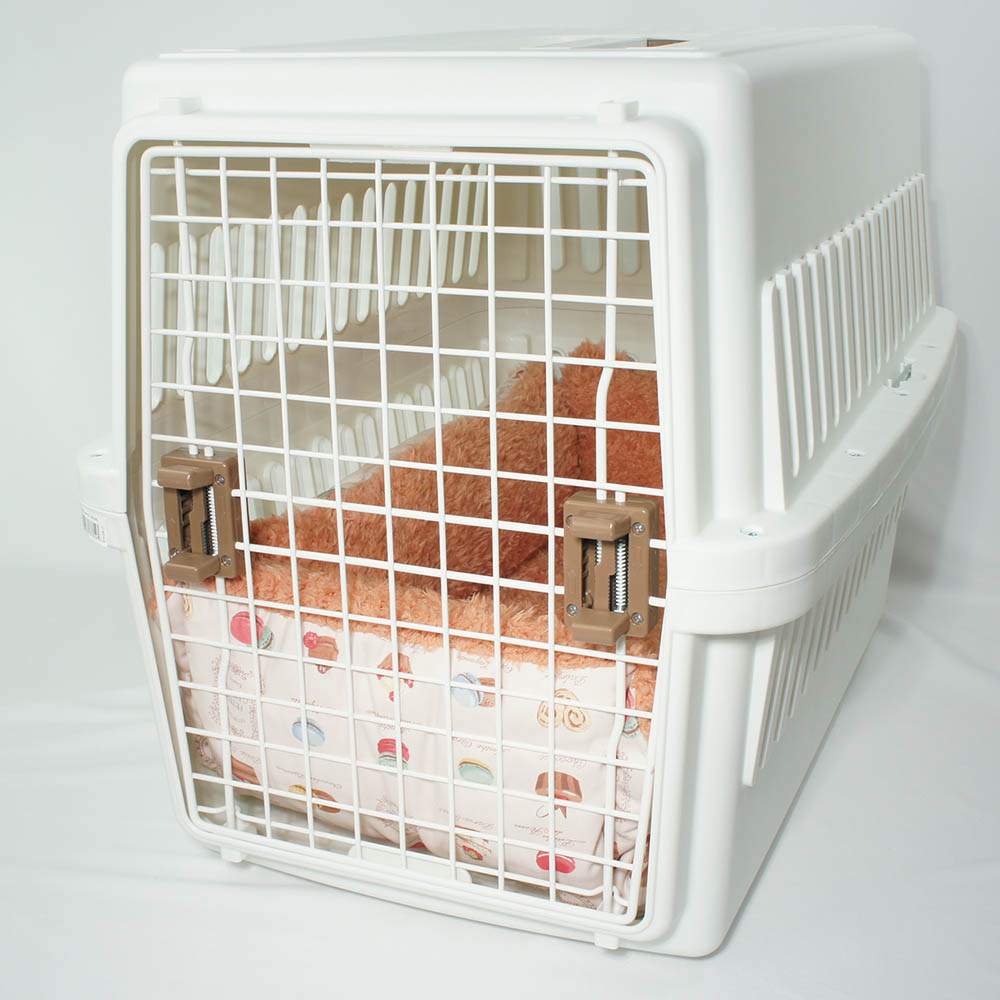 ペットが喜ぶ キャリークッションベッド/クレートクッション マカロンピンクファーコーラル Ｌサイズ