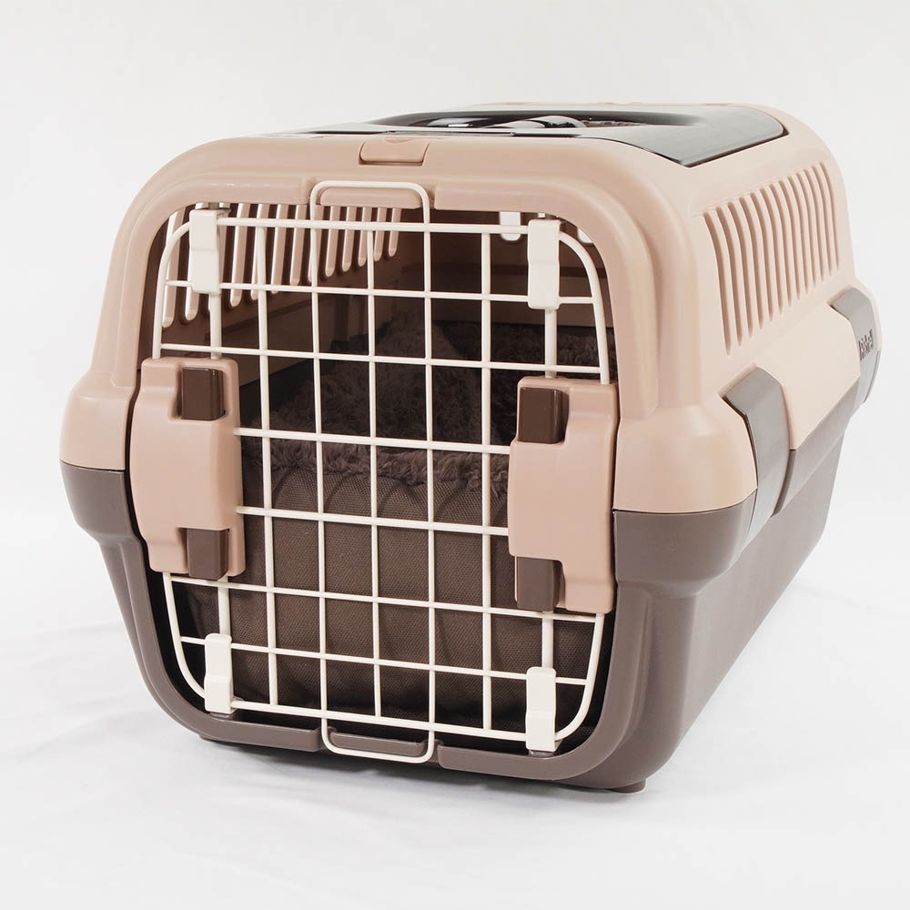 カミカミ大好きちゃん用 ８号帆布生地 キャリークッションベッド/クレートクッション ココアファー Sサイズ