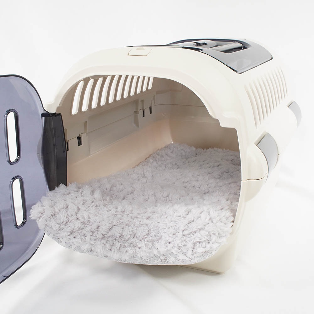 あごのせ縁無しクッション/クレートクッション リバティプリント Betsy グレーファー Sサイズ