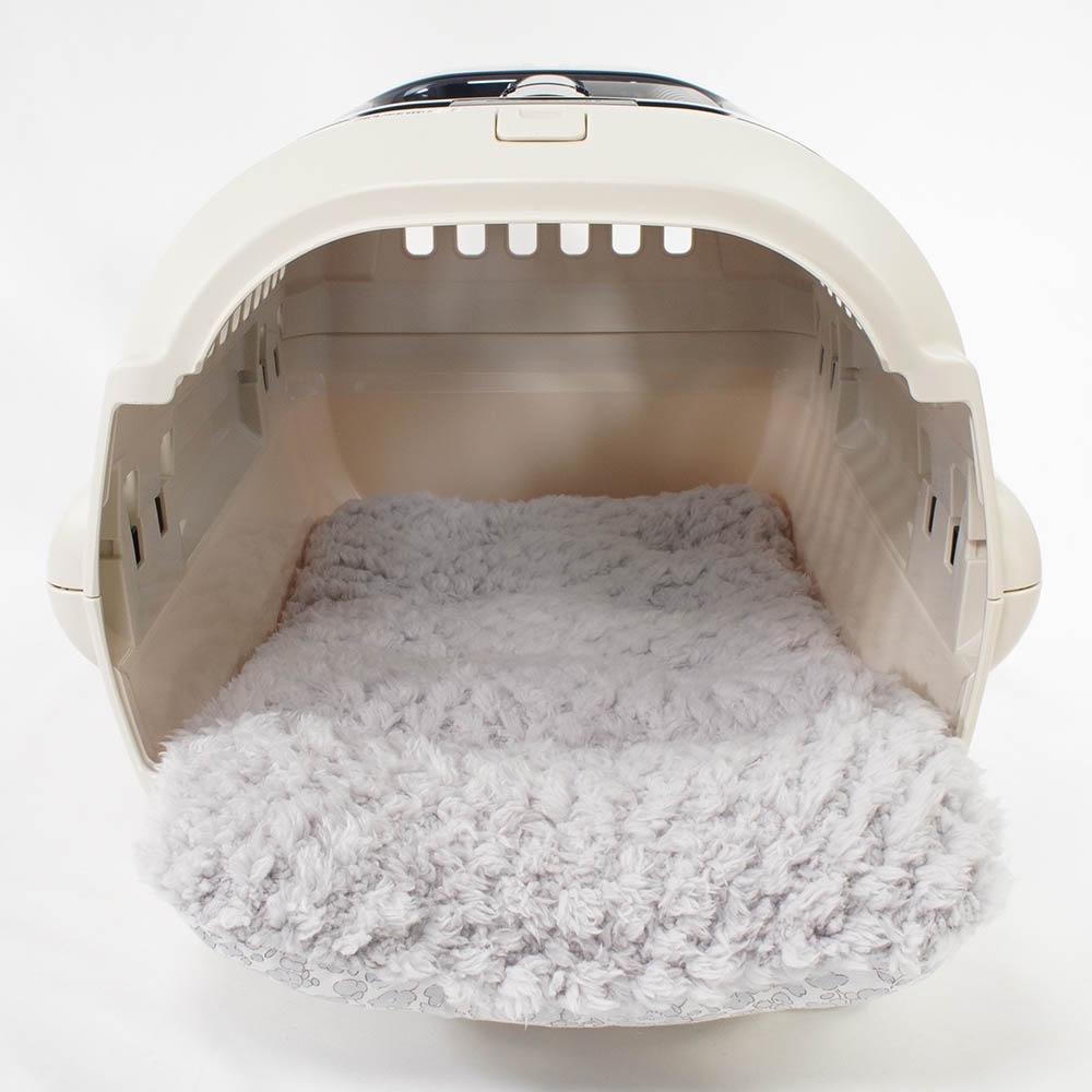 あごのせ縁無しクッション/クレートクッション リバティプリント Betsy グレーファー Sサイズ