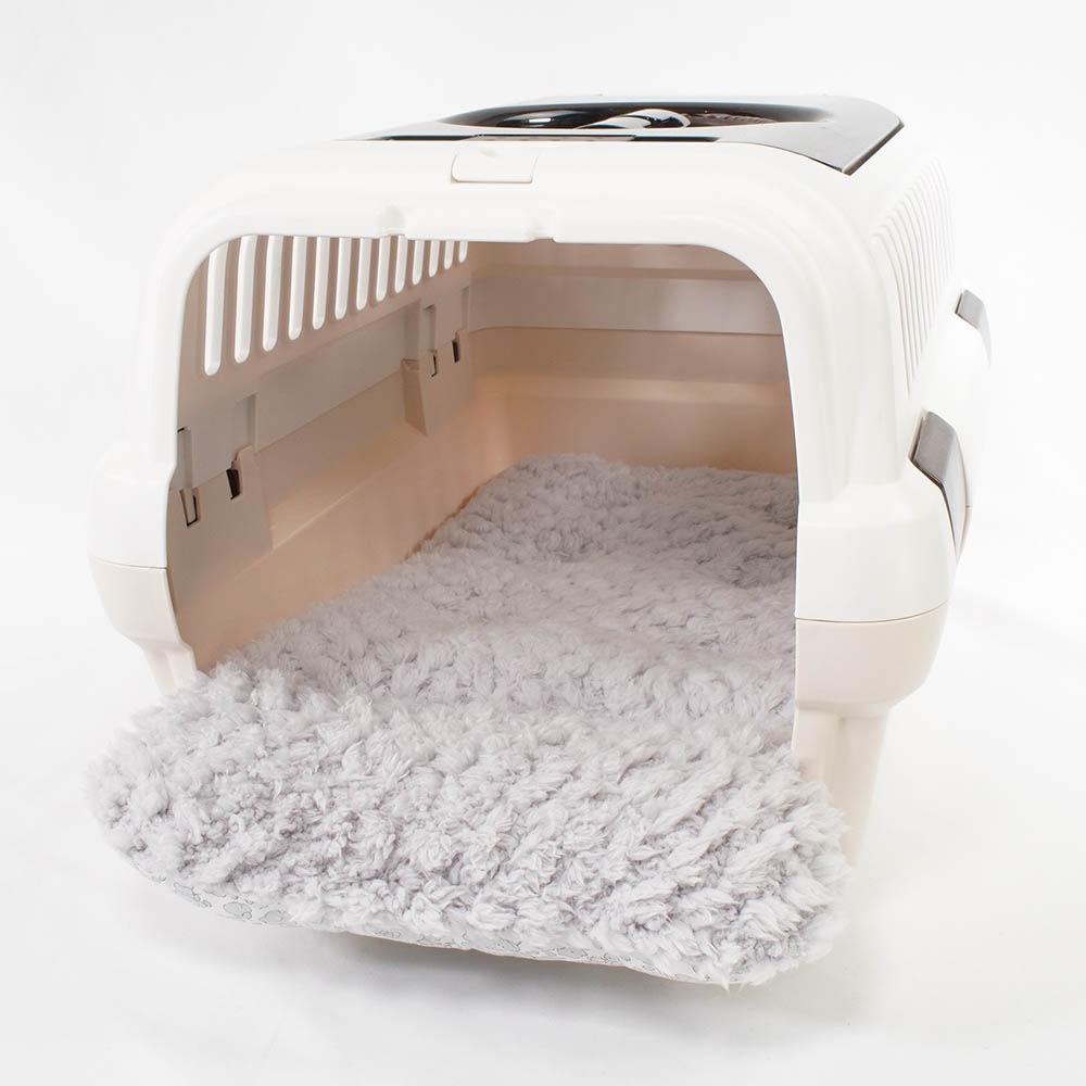 あごのせ縁無しクッション/クレートクッション リバティプリント Betsy グレーファー Sサイズ