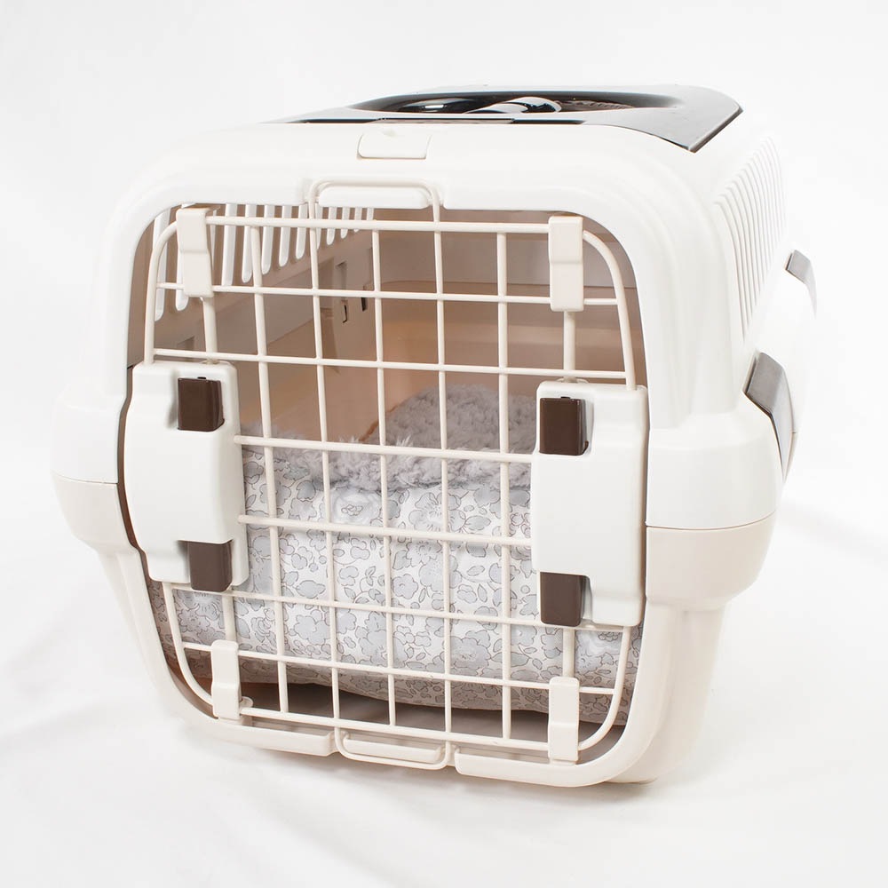 あごのせ縁無しクッション/クレートクッション リバティプリント Betsy グレーファー Sサイズ