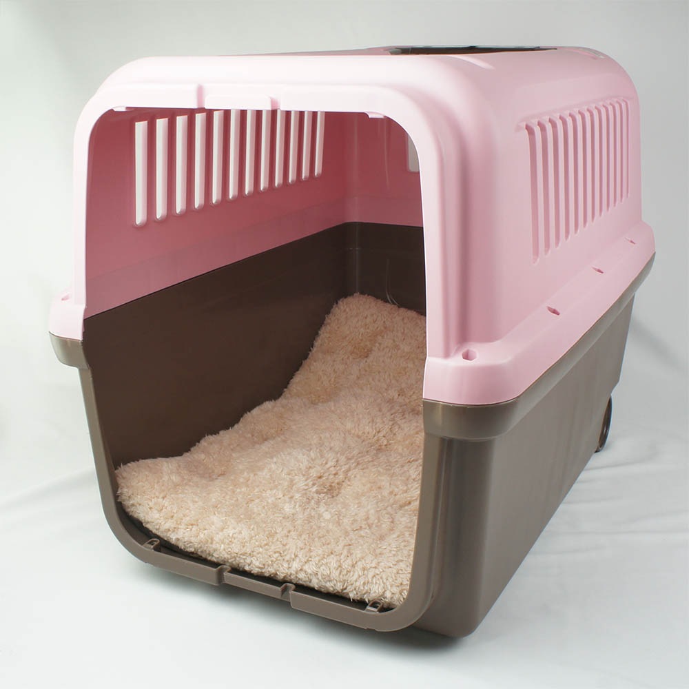 縁無しクッションベッド/クレートクッション マカロンチョコファー Ｌサイズ