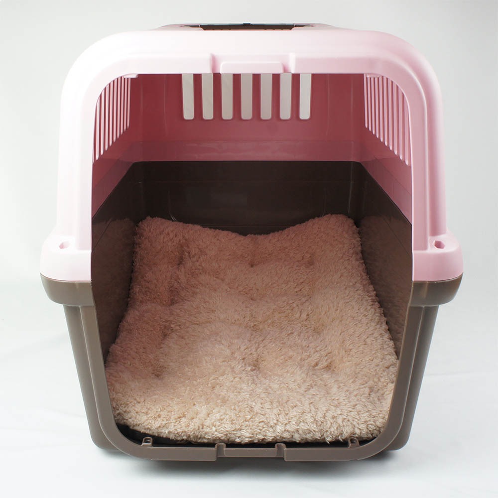 縁無しクッションベッド/クレートクッション マカロンチョコファー Ｌサイズ