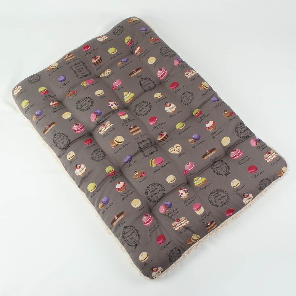 縁無しクッションベッド/クレートクッション マカロンチョコファー Ｌサイズ