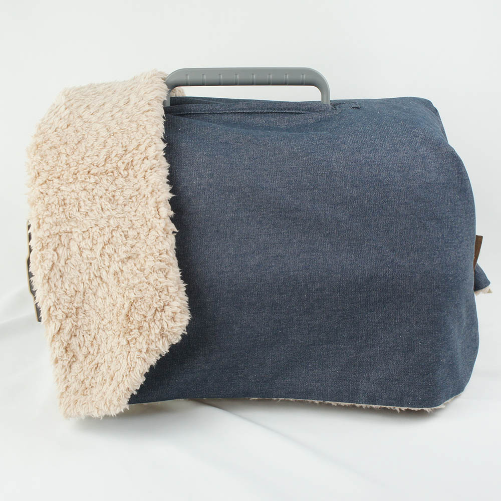 あったか３WAY キャリーカバーブランケット 10オンスデニムネイビー ＜マルチ幅＞ Sサイズ（トグルボタン付き）