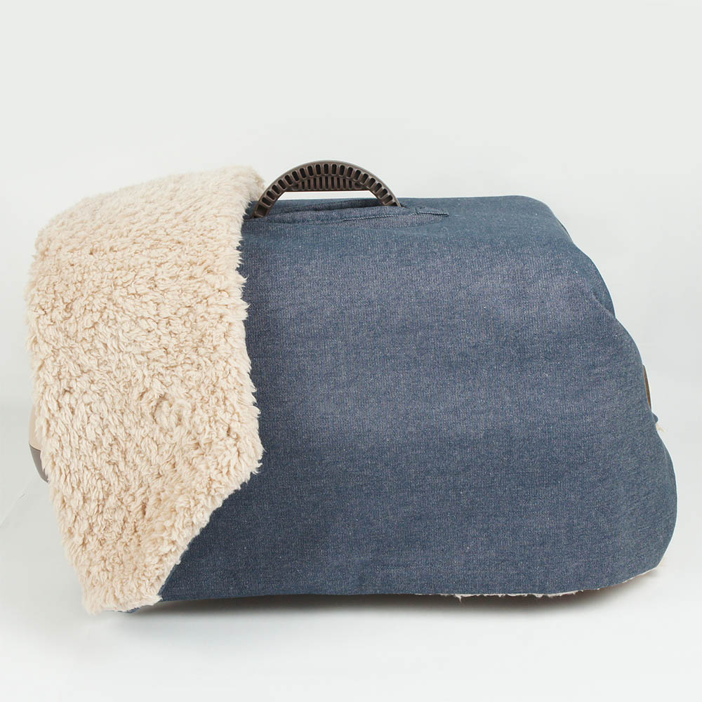 あったか３WAY キャリーカバーブランケット 10オンスデニムネイビー ＜マルチ幅＞ Sサイズ（トグルボタン付き）