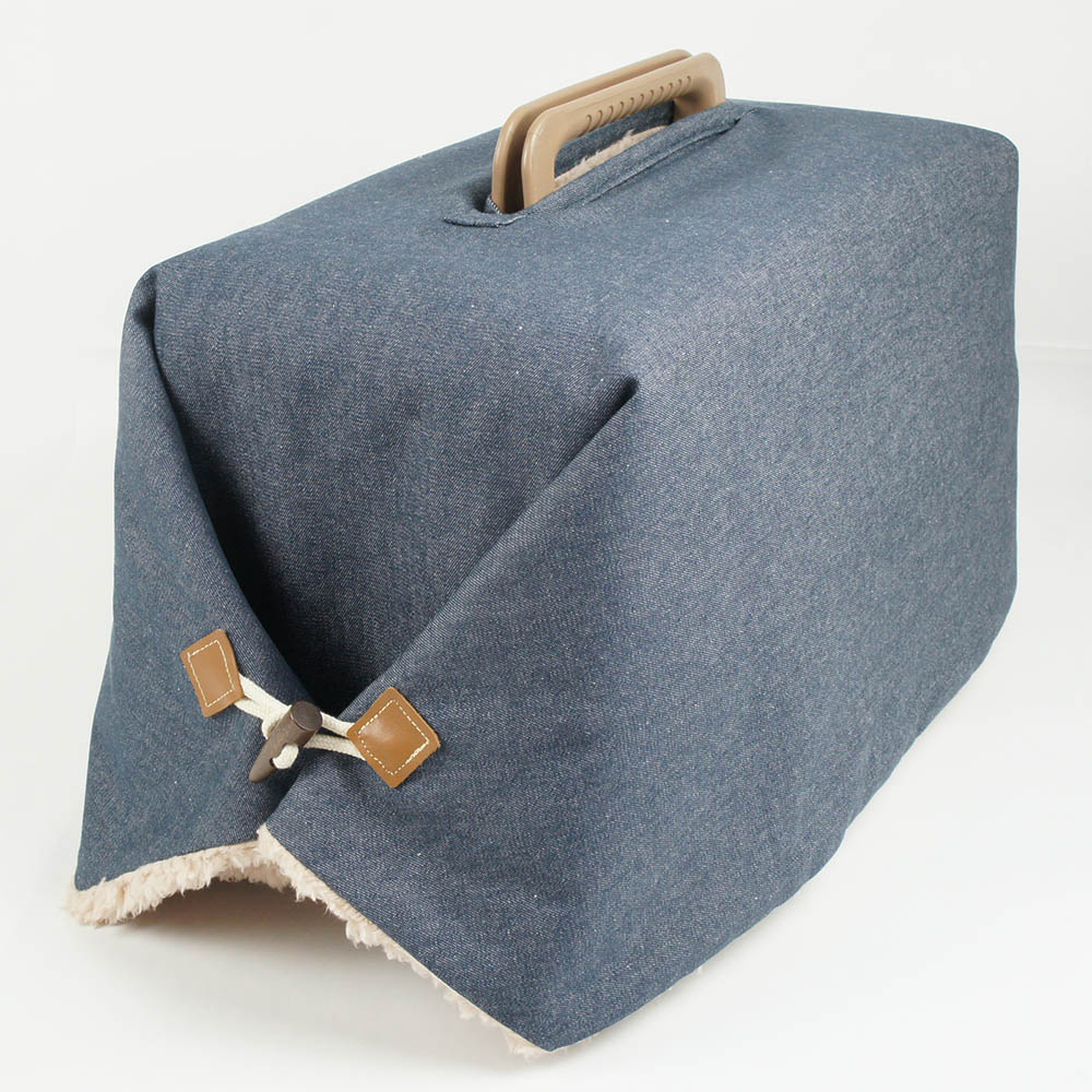 あったか３WAY キャリーカバーブランケット 10オンスデニムネイビー ＜マルチ幅＞ Sサイズ（トグルボタン付き）