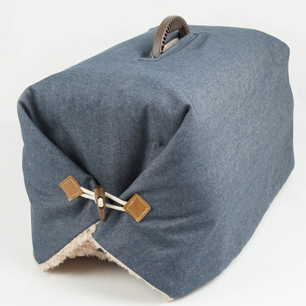 あったか３WAY キャリーカバーブランケット 10オンスデニムネイビー ＜マルチ幅＞ Sサイズ（トグルボタン付き）