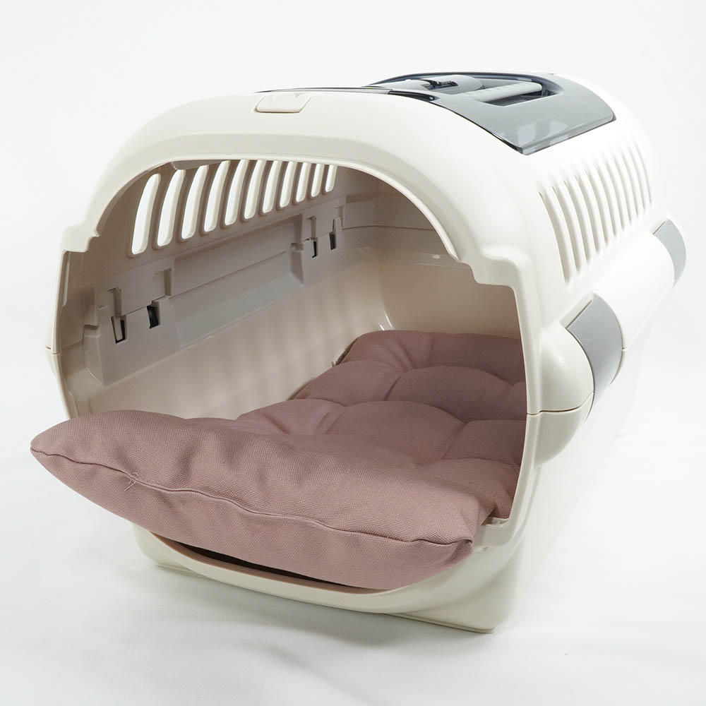 あごのせ縁無しクッション/クレートクッション 丈夫な9.5号帆布 くすんだピンク Sサイズ