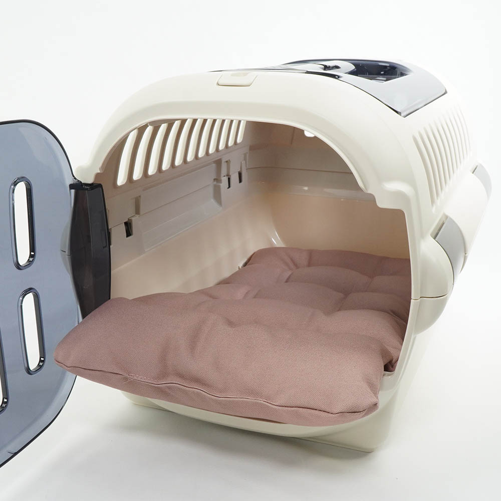 あごのせ縁無しクッション/クレートクッション 丈夫な9.5号帆布 くすんだピンク Sサイズ