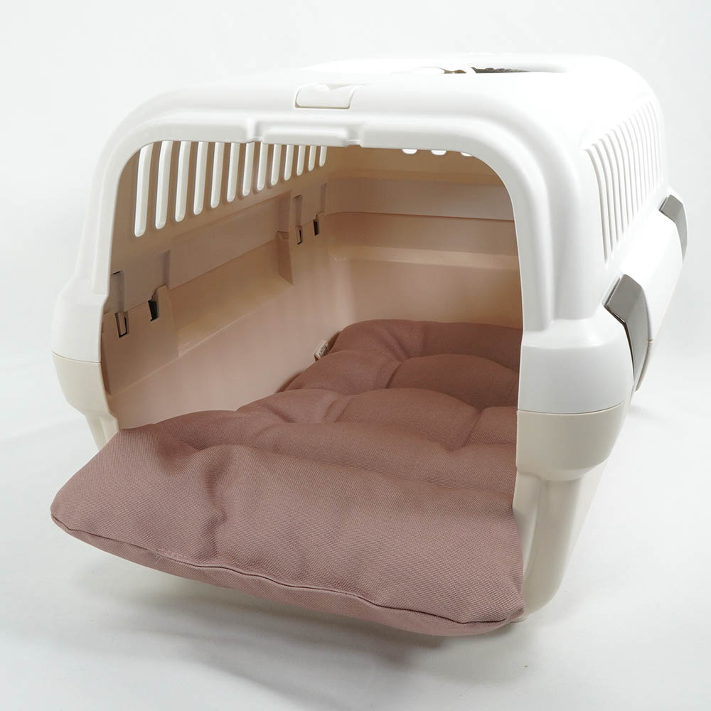 あごのせ縁無しクッション/クレートクッション 丈夫な9.5号帆布 くすんだピンク Sサイズ