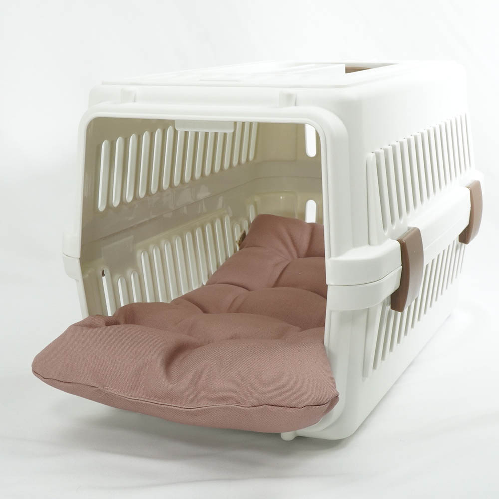 あごのせ縁無しクッション/クレートクッション 丈夫な9.5号帆布 くすんだピンク Sサイズ