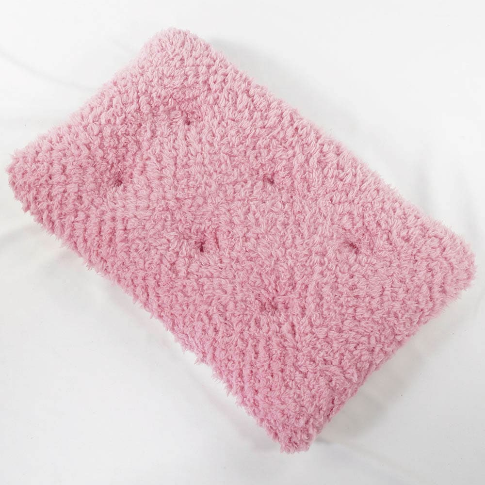 縁無しクッションベッド/クレートクッション マカロンハニーピンクファー Mサイズ