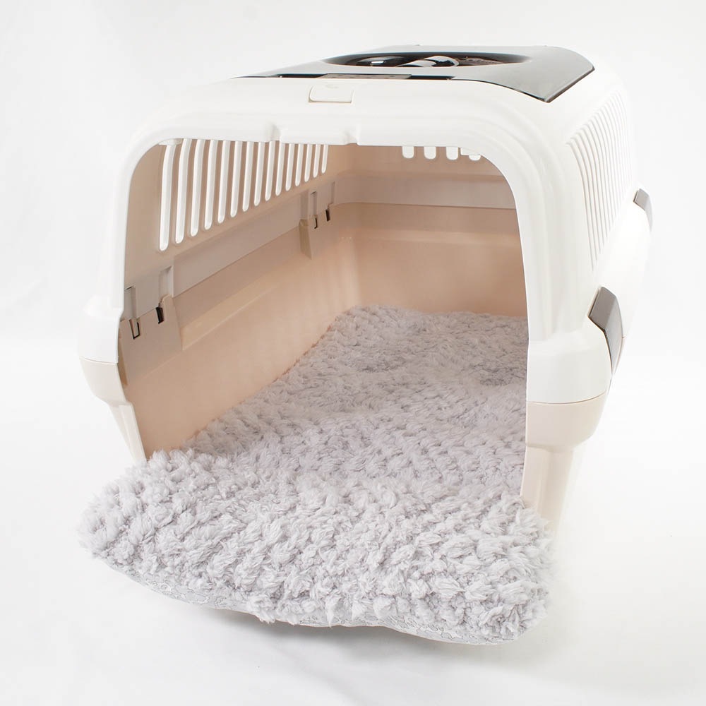 あごのせ縁無しクッション/クレートクッション リバティプリント Betsy グレーファー Mサイズ