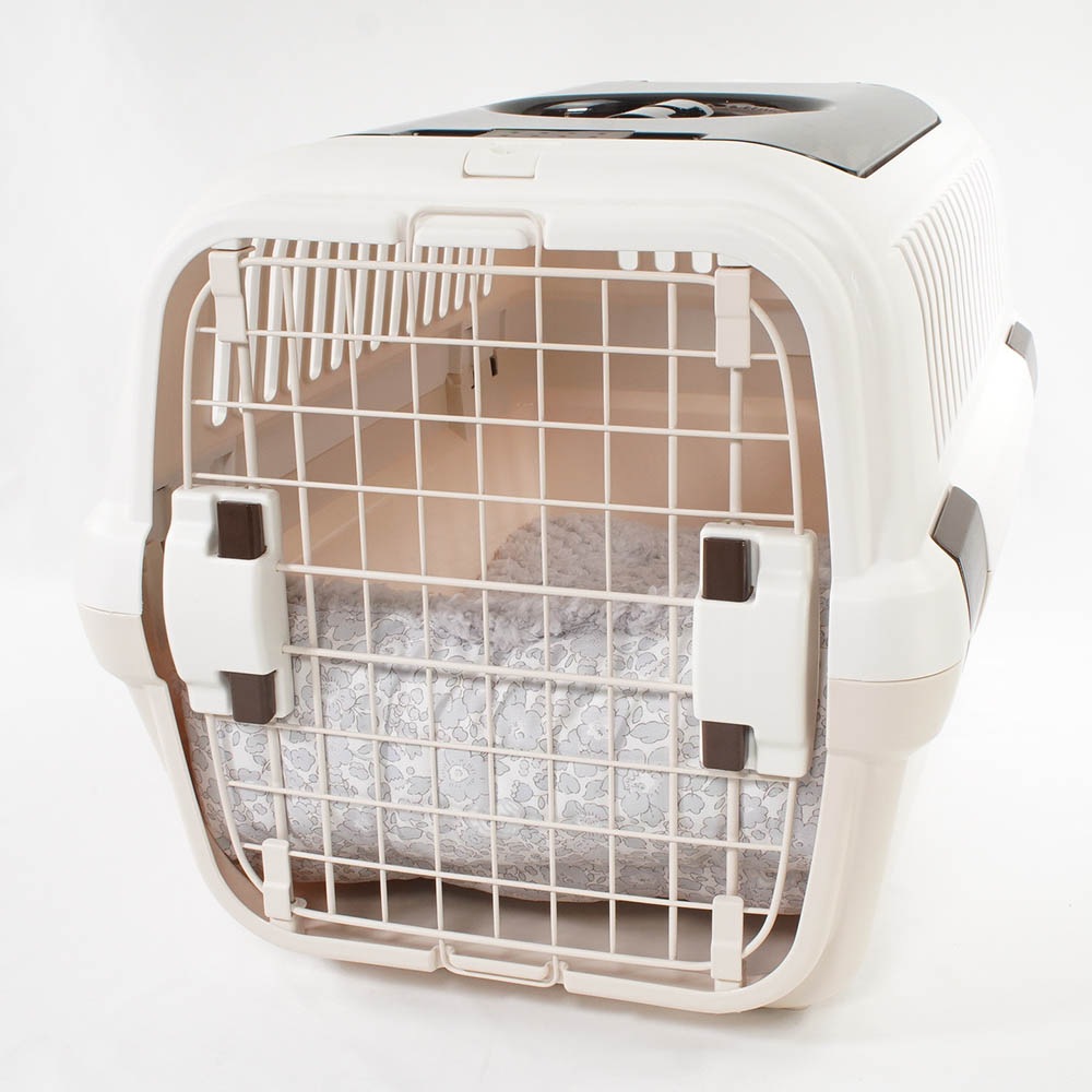 あごのせ縁無しクッション/クレートクッション リバティプリント Betsy グレーファー Mサイズ