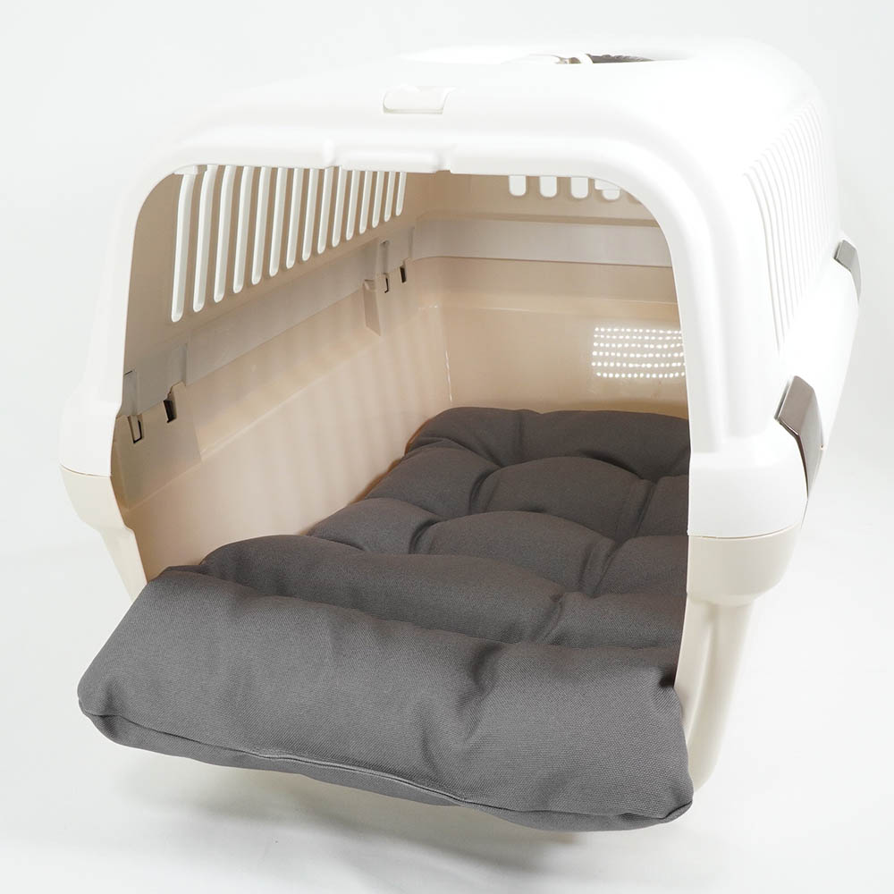 あごのせ縁無しクッション/クレートクッション 丈夫な9.5号帆布 チャコールグレー Mサイズ