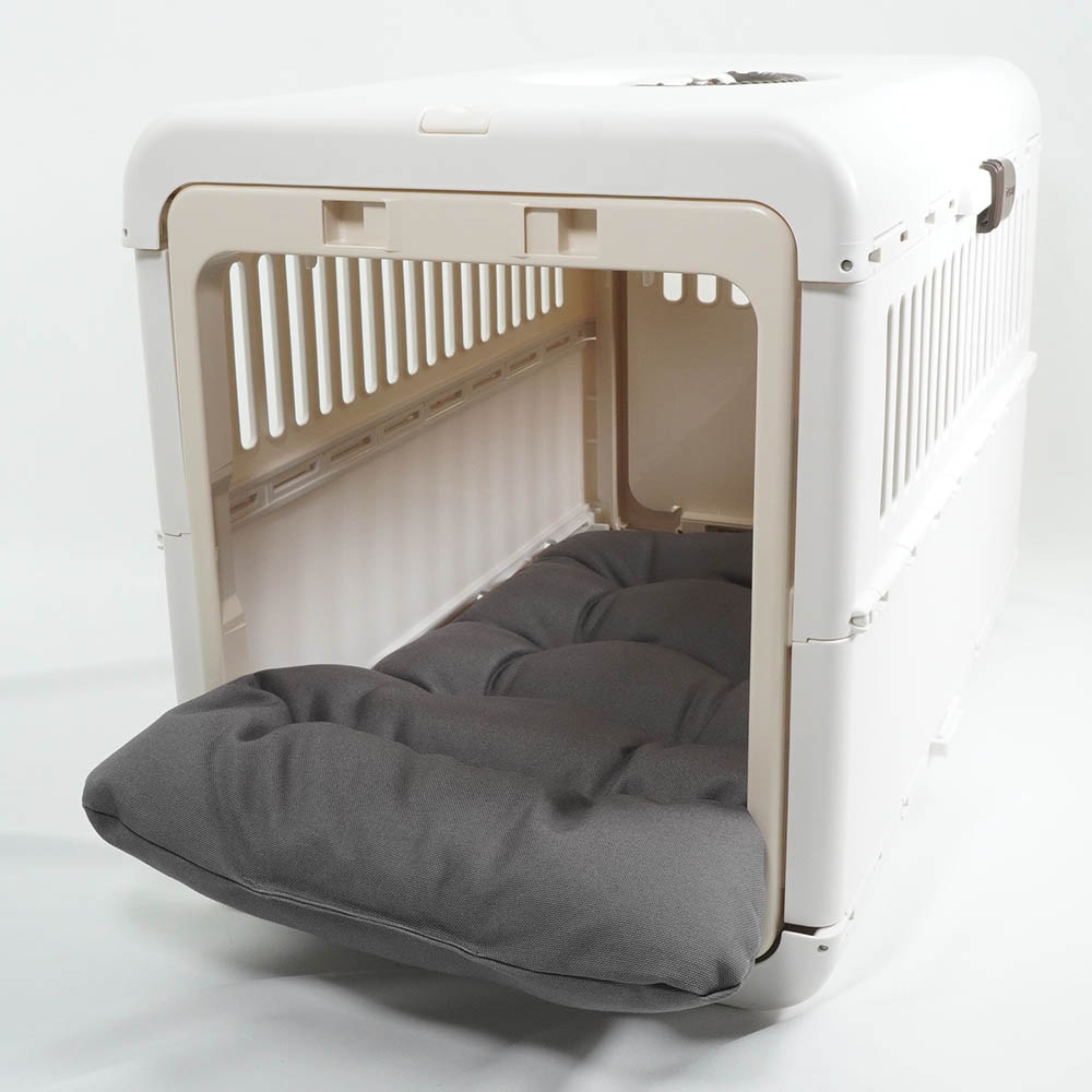 あごのせ縁無しクッション/クレートクッション 丈夫な9.5号帆布 チャコールグレー Mサイズ