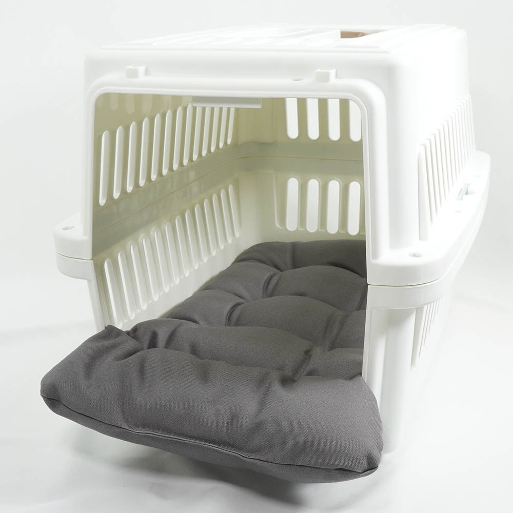 あごのせ縁無しクッション/クレートクッション 丈夫な9.5号帆布 チャコールグレー Mサイズ