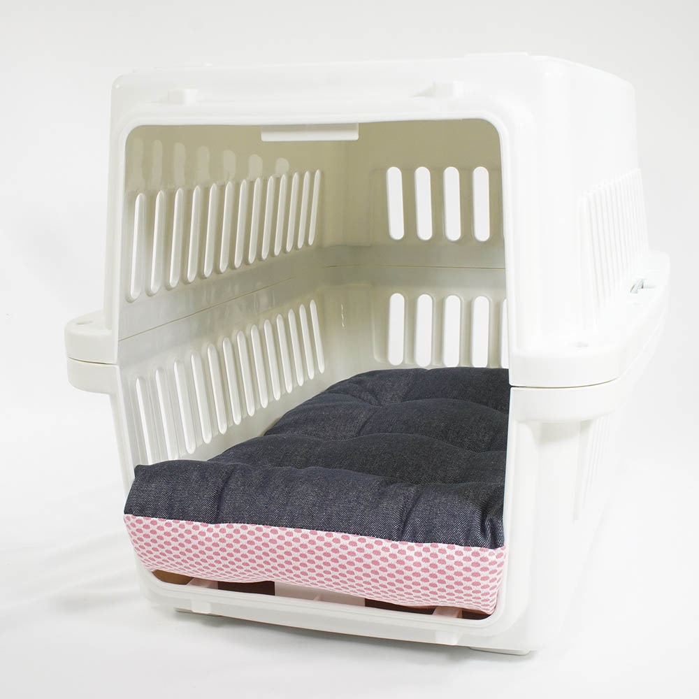 【500円OFF】DOME3レギュラー用クッションセット 夏用ぷくぷく あごのせクッション＋夏用縁無しクッションベッド Mサイズ 東洋紡iCOLD 接触冷感 10オンスデニムネイビー