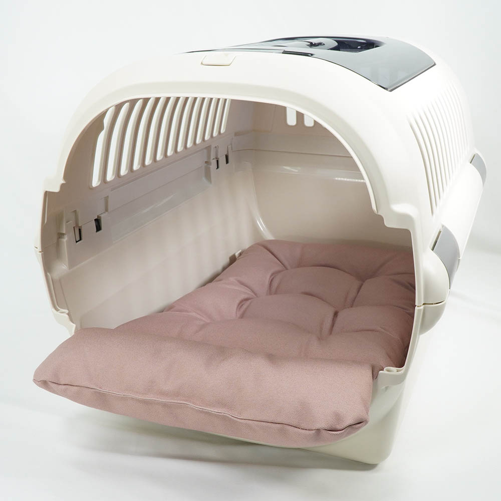 あごのせ縁無しクッション/クレートクッション 丈夫な9.5号帆布 くすんだピンク Mサイズ