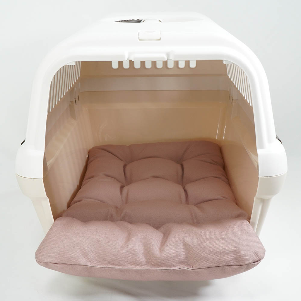 あごのせ縁無しクッション/クレートクッション 丈夫な9.5号帆布 くすんだピンク Mサイズ