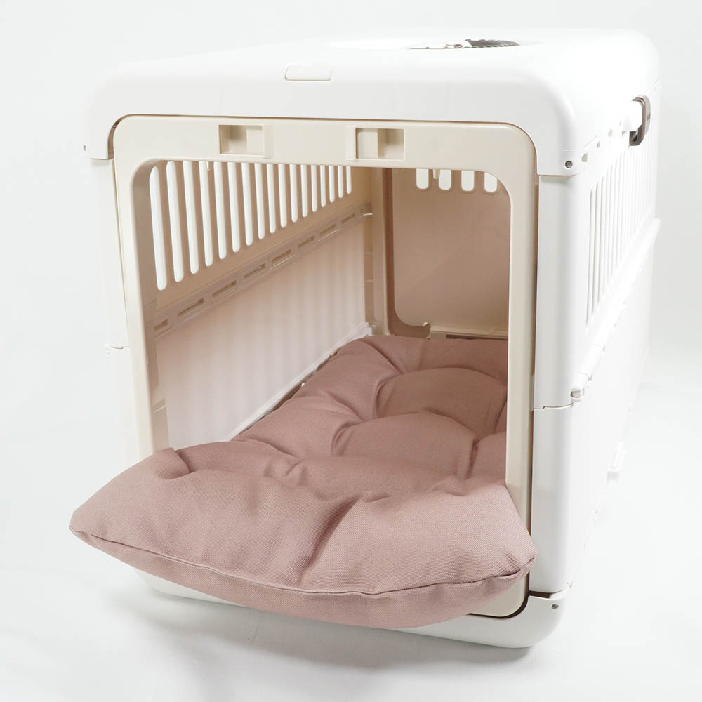 あごのせ縁無しクッション/クレートクッション 丈夫な9.5号帆布 くすんだピンク Mサイズ