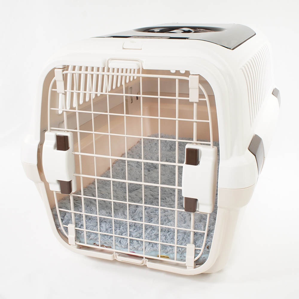 縁無しクッションベッド/クレートクッション マカロンブルーサックスブルーファー Mサイズ