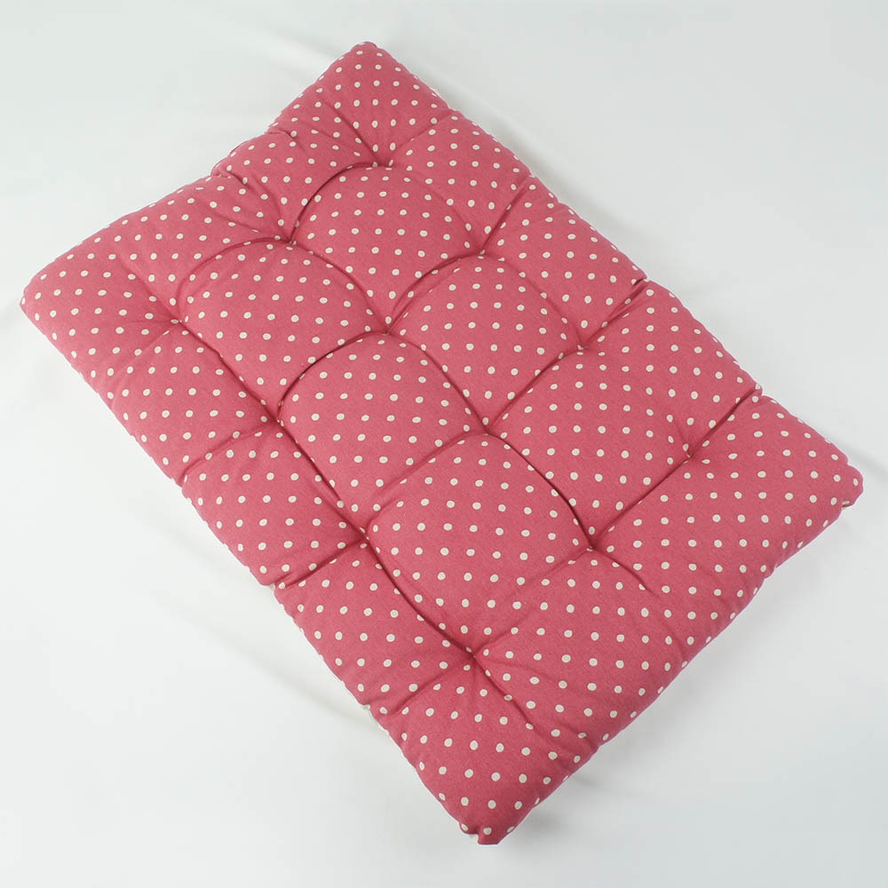 縁無しクッションベッド/クレートクッション マカロンピンクドット Ｌサイズ