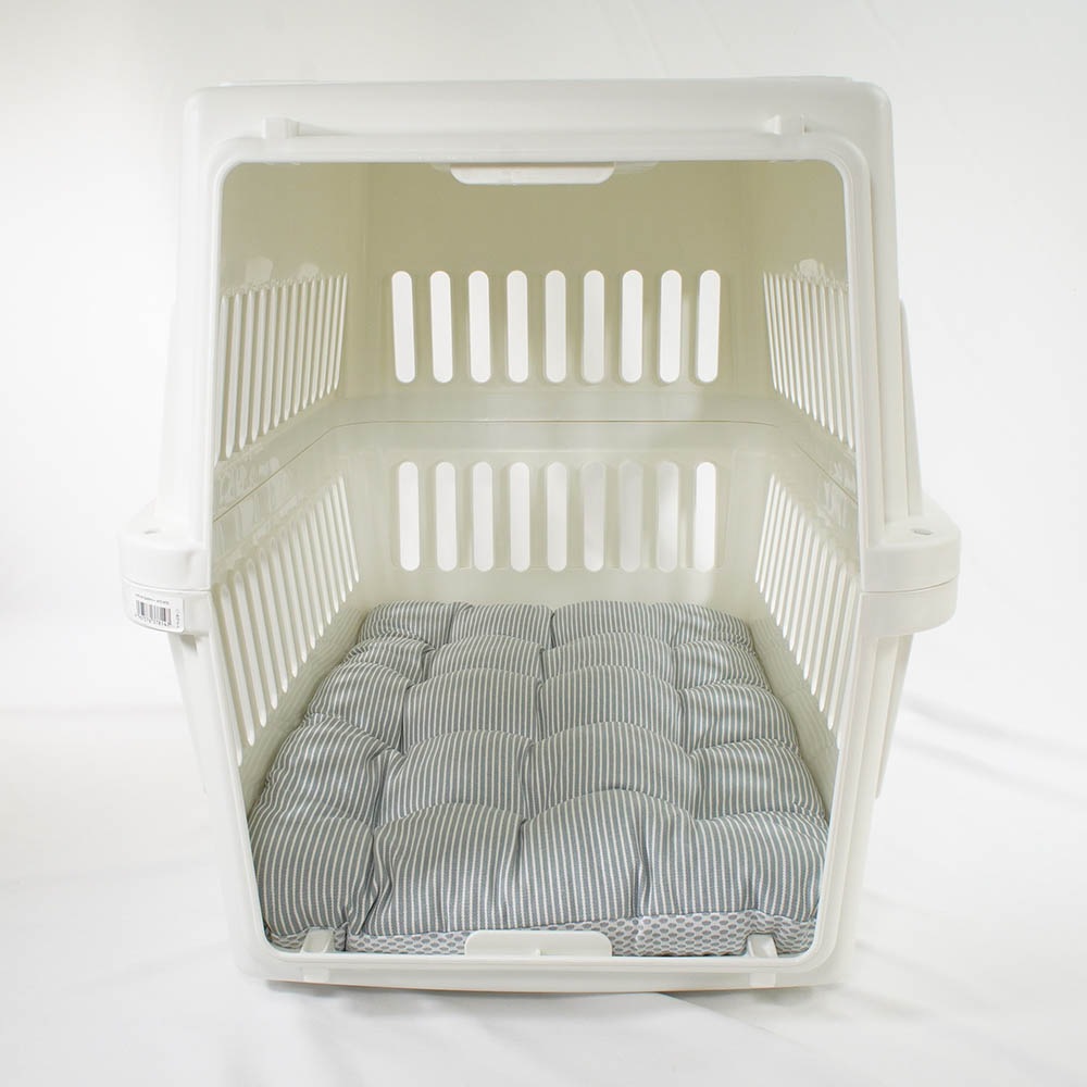 夏用縁無しクッションベッド iCOLD 接触冷感 ヒッコリーデニムサックス Ｌサイズ