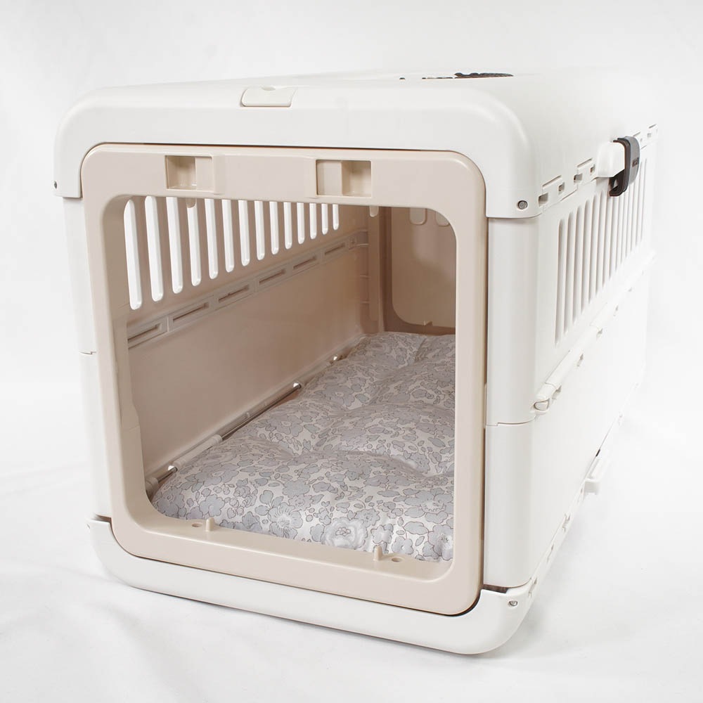 縁無しクッションベッド/クレートクッション リバティプリント Betsy グレーファー Sサイズ