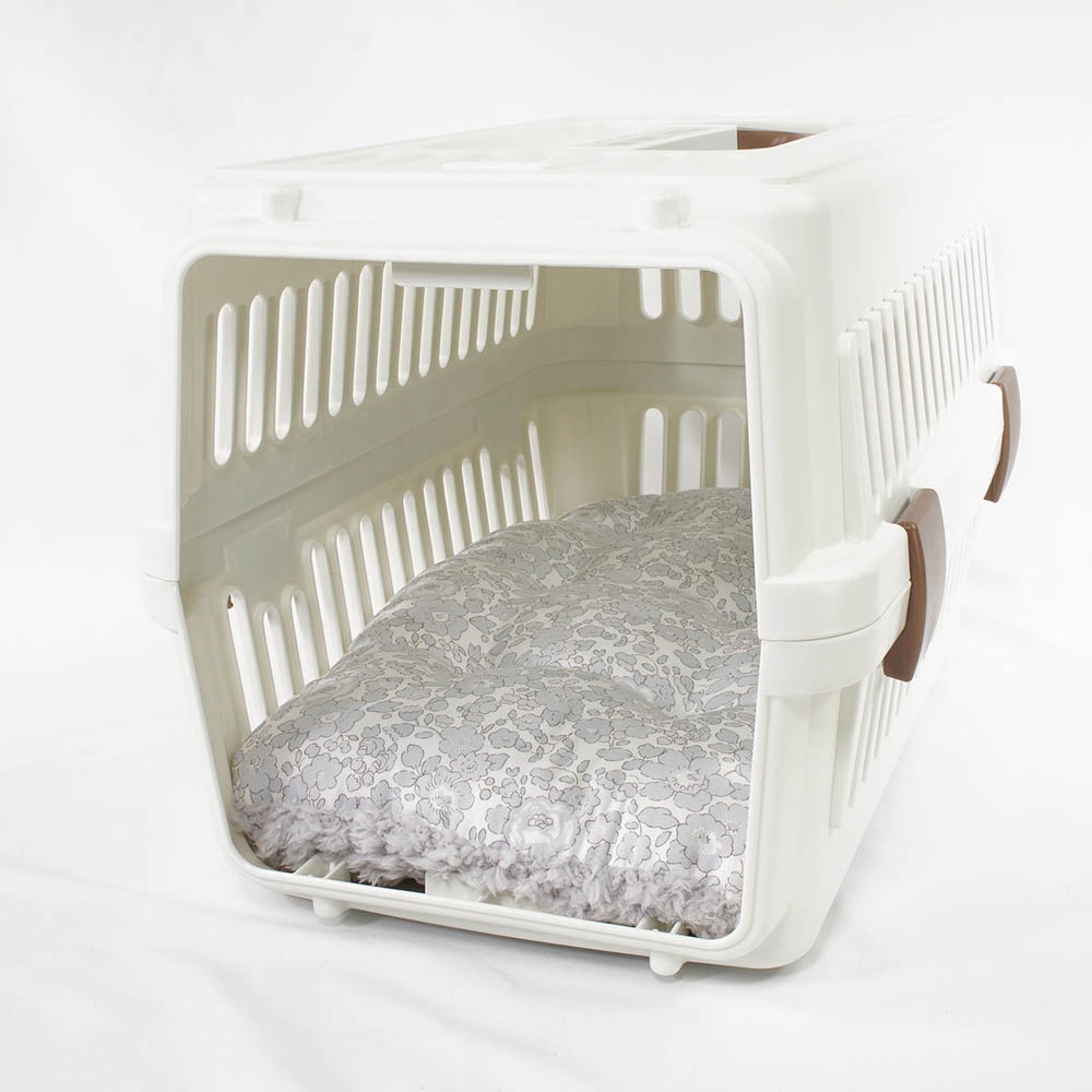 縁無しクッションベッド/クレートクッション リバティプリント Betsy グレーファー Sサイズ