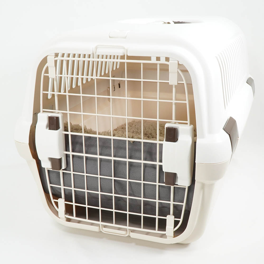 あごのせ縁無しクッション/クレートクッション 丈夫な9.5号帆布 チャコールグレーファー Mサイズ