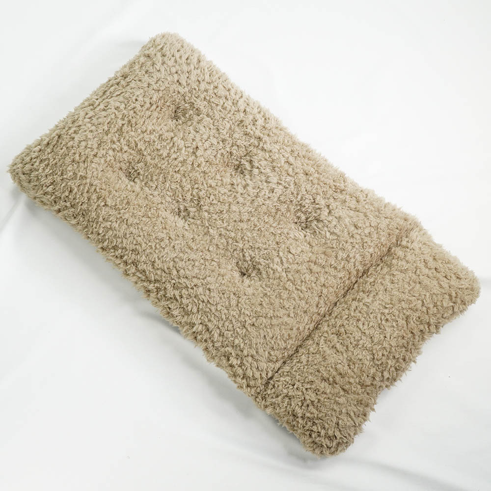 あごのせ縁無しクッション/クレートクッション 丈夫な9.5号帆布 チャコールグレーファー Mサイズ