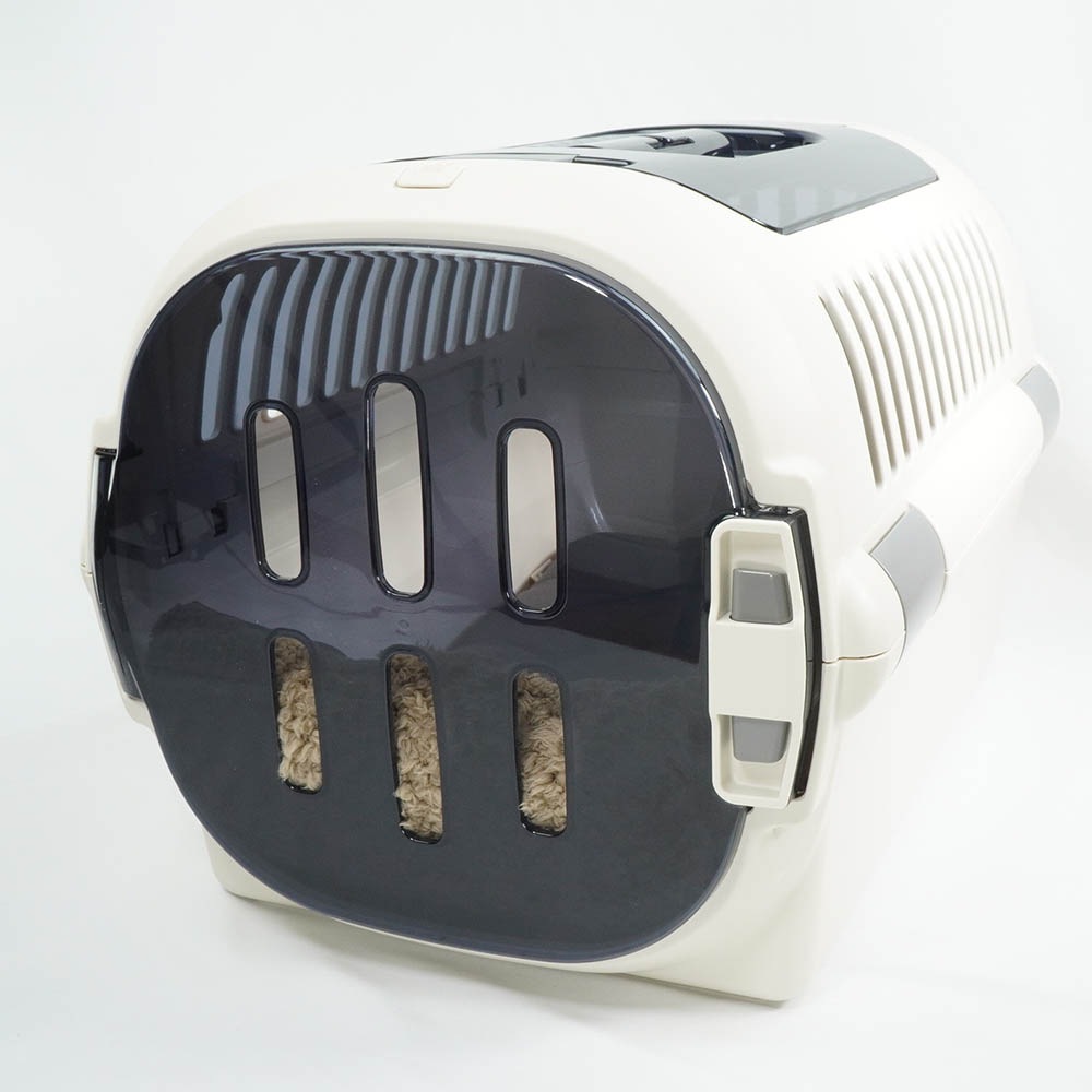 あごのせ縁無しクッション/クレートクッション 丈夫な9.5号帆布 チャコールグレーファー Mサイズ