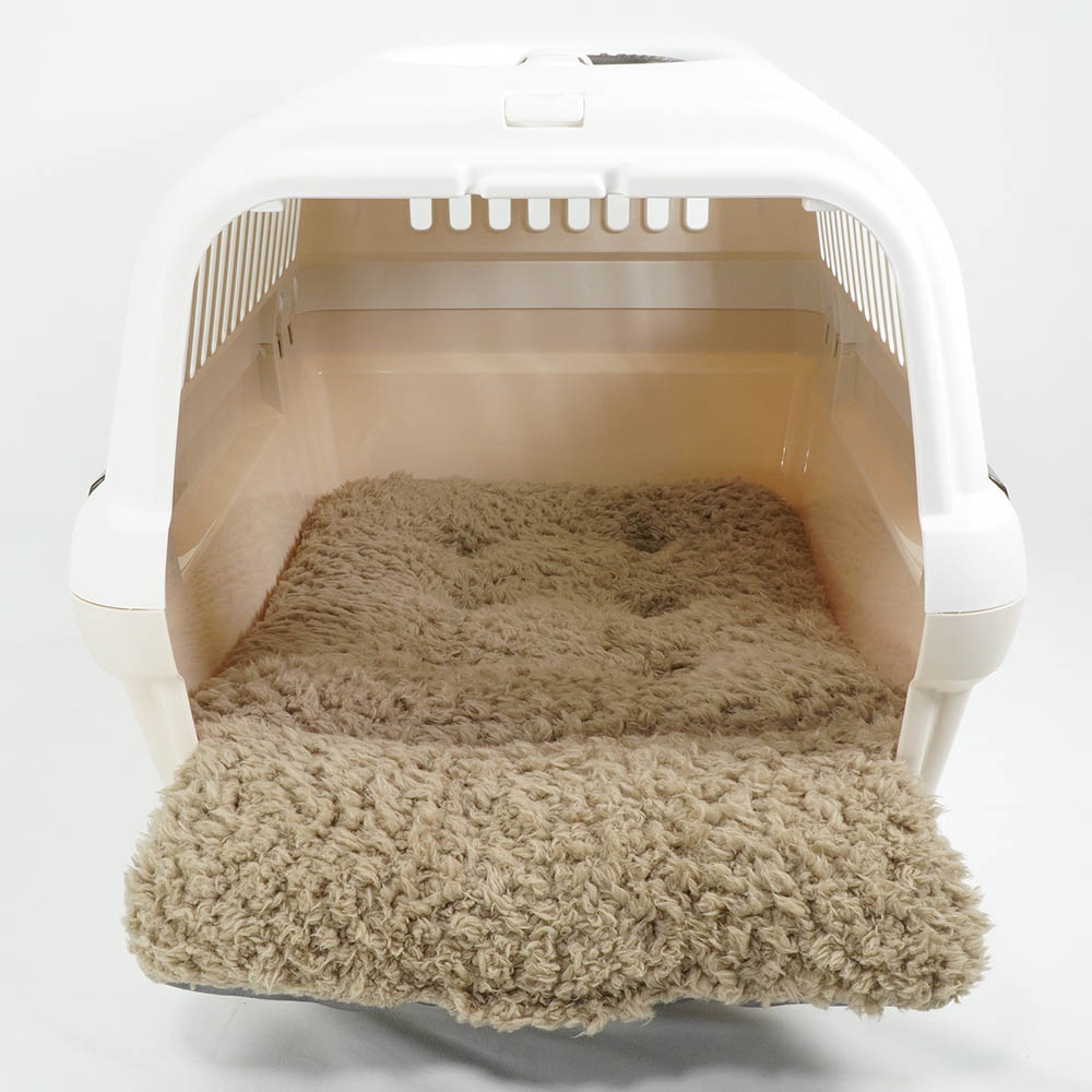 あごのせ縁無しクッション/クレートクッション 丈夫な9.5号帆布 チャコールグレーファー Mサイズ