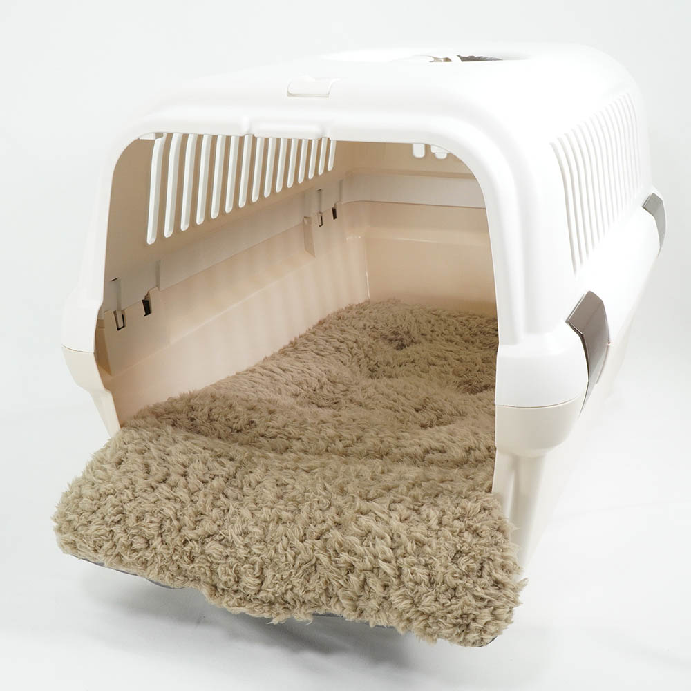 あごのせ縁無しクッション/クレートクッション 丈夫な9.5号帆布 チャコールグレーファー Mサイズ