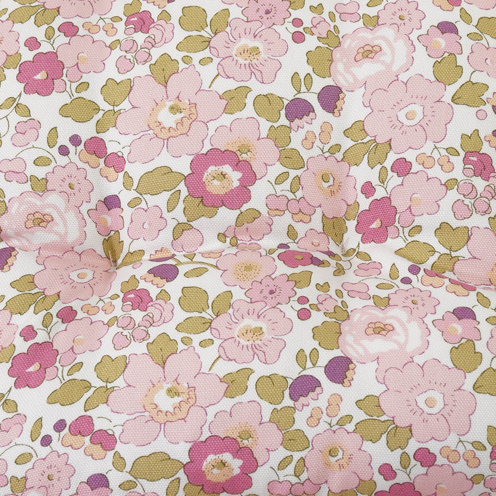 縁無しクッションベッド/クレートクッション リバティプリント Betsy ピンクファー Mサイズ